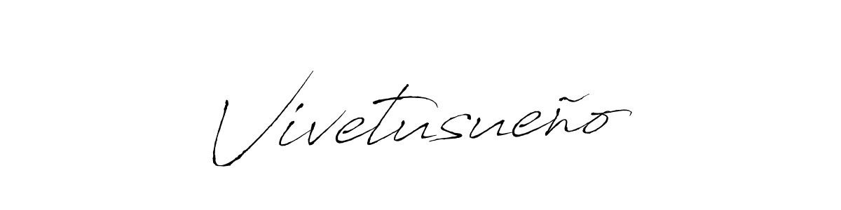 if you are searching for the best signature style for your name Vivetusueño. so please give up your signature search. here we have designed multiple signature styles  using Antro_Vectra. Vivetusueño signature style 6 images and pictures png