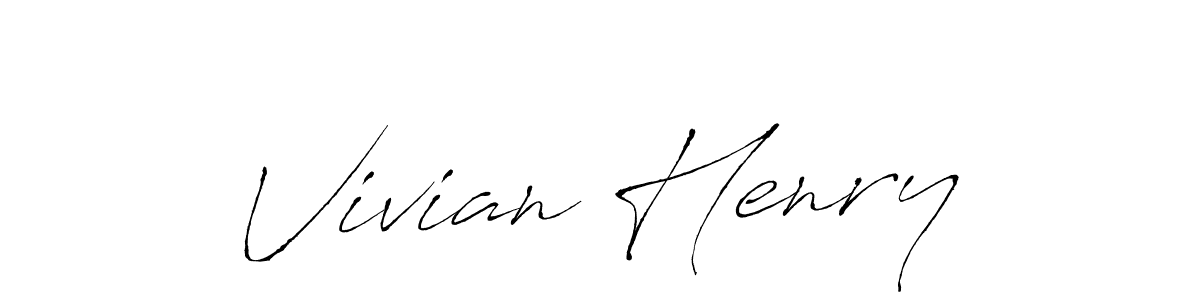 How to make Vivian Henry name signature. Use Antro_Vectra style for creating short signs online. This is the latest handwritten sign. Vivian Henry signature style 6 images and pictures png