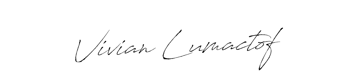 It looks lik you need a new signature style for name Vivian Lumactof. Design unique handwritten (Antro_Vectra) signature with our free signature maker in just a few clicks. Vivian Lumactof signature style 6 images and pictures png