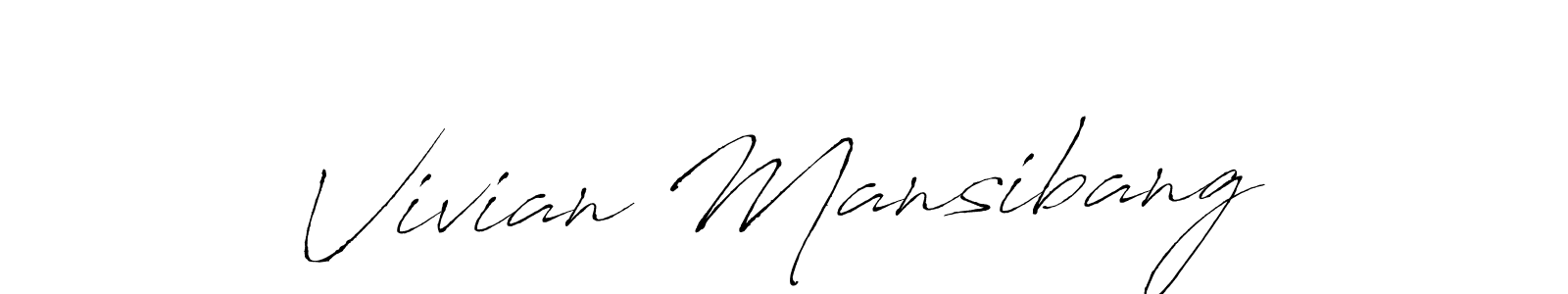 Design your own signature with our free online signature maker. With this signature software, you can create a handwritten (Antro_Vectra) signature for name Vivian Mansibang. Vivian Mansibang signature style 6 images and pictures png