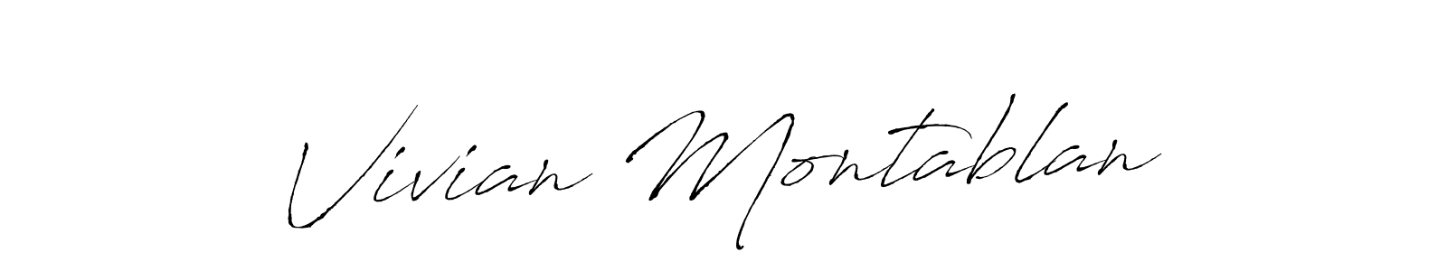 How to make Vivian Montablan name signature. Use Antro_Vectra style for creating short signs online. This is the latest handwritten sign. Vivian Montablan signature style 6 images and pictures png