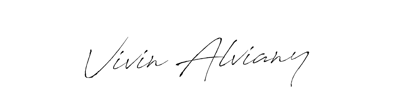 You should practise on your own different ways (Antro_Vectra) to write your name (Vivin Alviany) in signature. don't let someone else do it for you. Vivin Alviany signature style 6 images and pictures png
