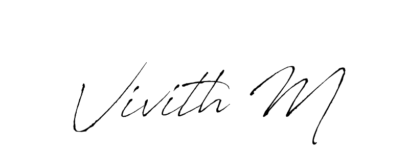 How to make Vivith M name signature. Use Antro_Vectra style for creating short signs online. This is the latest handwritten sign. Vivith M signature style 6 images and pictures png