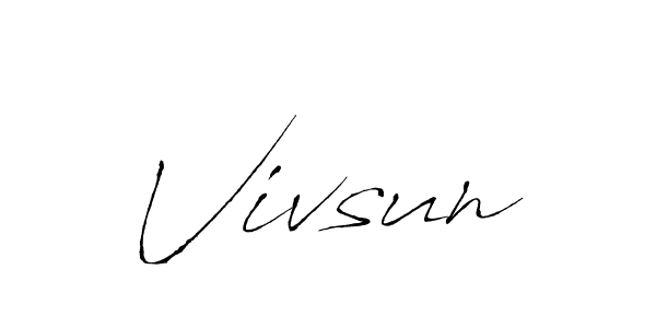 How to make Vivsun name signature. Use Antro_Vectra style for creating short signs online. This is the latest handwritten sign. Vivsun signature style 6 images and pictures png