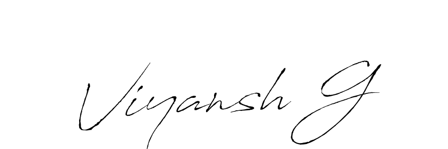 Similarly Antro_Vectra is the best handwritten signature design. Signature creator online .You can use it as an online autograph creator for name Viyansh G. Viyansh G signature style 6 images and pictures png