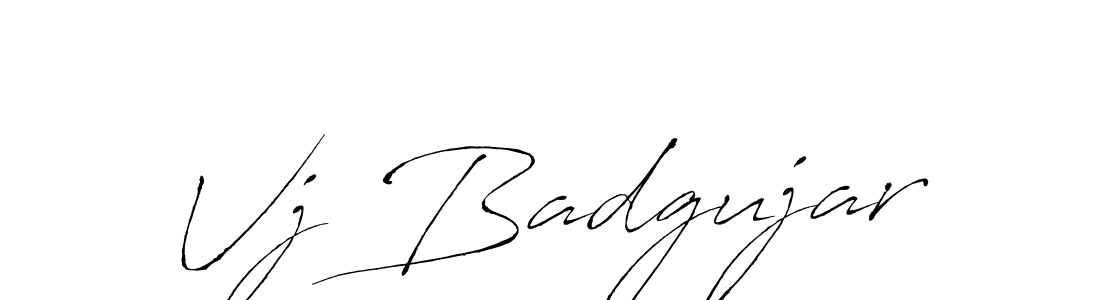How to make Vj Badgujar signature? Antro_Vectra is a professional autograph style. Create handwritten signature for Vj Badgujar name. Vj Badgujar signature style 6 images and pictures png