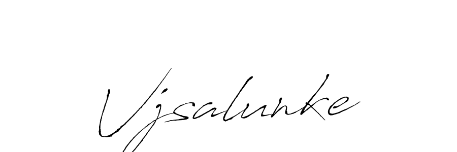 Make a beautiful signature design for name Vjsalunke. With this signature (Antro_Vectra) style, you can create a handwritten signature for free. Vjsalunke signature style 6 images and pictures png