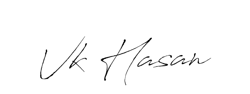 Create a beautiful signature design for name Vk Hasan. With this signature (Antro_Vectra) fonts, you can make a handwritten signature for free. Vk Hasan signature style 6 images and pictures png