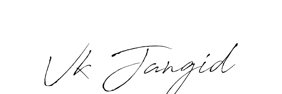 Create a beautiful signature design for name Vk Jangid. With this signature (Antro_Vectra) fonts, you can make a handwritten signature for free. Vk Jangid signature style 6 images and pictures png