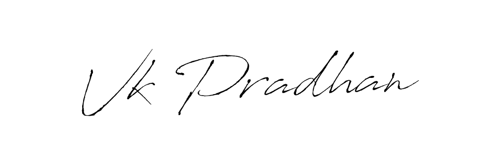 How to make Vk Pradhan name signature. Use Antro_Vectra style for creating short signs online. This is the latest handwritten sign. Vk Pradhan signature style 6 images and pictures png