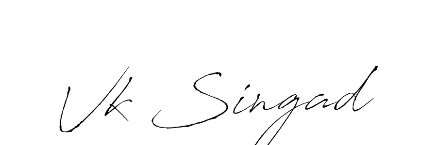 Vk Singad stylish signature style. Best Handwritten Sign (Antro_Vectra) for my name. Handwritten Signature Collection Ideas for my name Vk Singad. Vk Singad signature style 6 images and pictures png