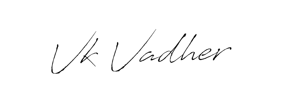 Design your own signature with our free online signature maker. With this signature software, you can create a handwritten (Antro_Vectra) signature for name Vk Vadher. Vk Vadher signature style 6 images and pictures png