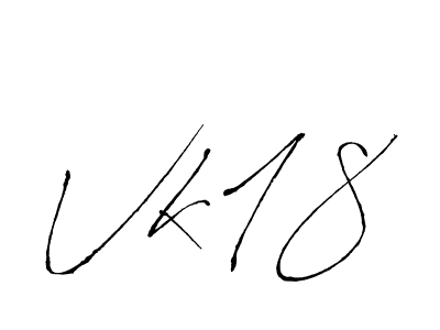 How to Draw Vk18 signature style? Antro_Vectra is a latest design signature styles for name Vk18. Vk18 signature style 6 images and pictures png