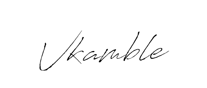 Make a beautiful signature design for name Vkamble. With this signature (Antro_Vectra) style, you can create a handwritten signature for free. Vkamble signature style 6 images and pictures png