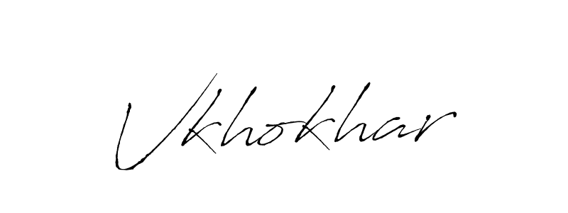 The best way (Antro_Vectra) to make a short signature is to pick only two or three words in your name. The name Vkhokhar include a total of six letters. For converting this name. Vkhokhar signature style 6 images and pictures png