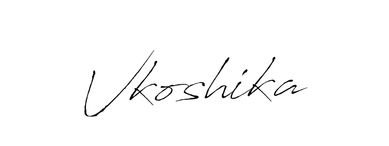 How to make Vkoshika name signature. Use Antro_Vectra style for creating short signs online. This is the latest handwritten sign. Vkoshika signature style 6 images and pictures png