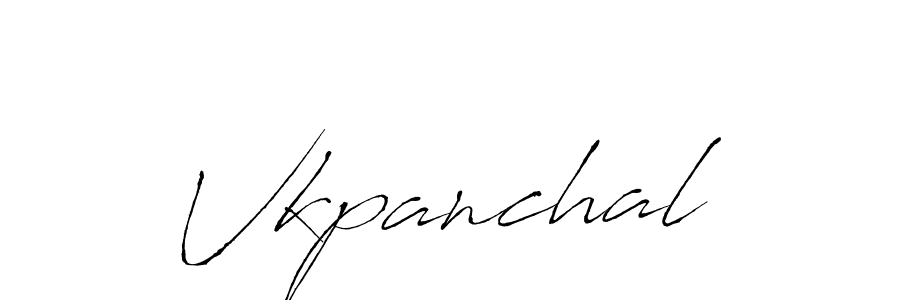 Make a beautiful signature design for name Vkpanchal. With this signature (Antro_Vectra) style, you can create a handwritten signature for free. Vkpanchal signature style 6 images and pictures png