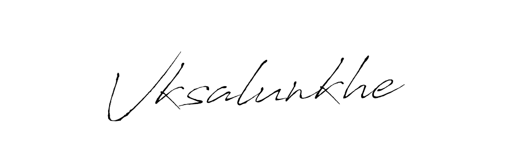 Vksalunkhe stylish signature style. Best Handwritten Sign (Antro_Vectra) for my name. Handwritten Signature Collection Ideas for my name Vksalunkhe. Vksalunkhe signature style 6 images and pictures png