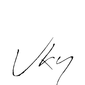 Vky stylish signature style. Best Handwritten Sign (Antro_Vectra) for my name. Handwritten Signature Collection Ideas for my name Vky. Vky signature style 6 images and pictures png