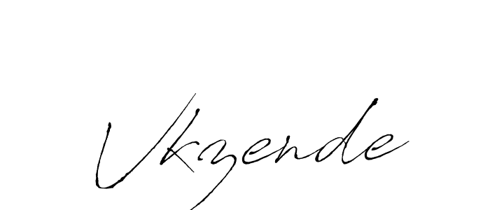 Make a beautiful signature design for name Vkzende. With this signature (Antro_Vectra) style, you can create a handwritten signature for free. Vkzende signature style 6 images and pictures png