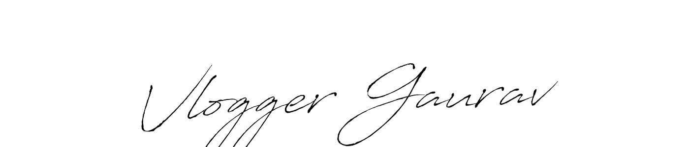 Design your own signature with our free online signature maker. With this signature software, you can create a handwritten (Antro_Vectra) signature for name Vlogger Gaurav. Vlogger Gaurav signature style 6 images and pictures png