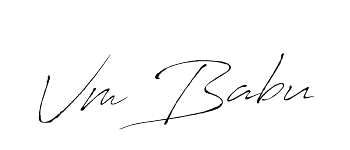 You should practise on your own different ways (Antro_Vectra) to write your name (Vm Babu) in signature. don't let someone else do it for you. Vm Babu signature style 6 images and pictures png