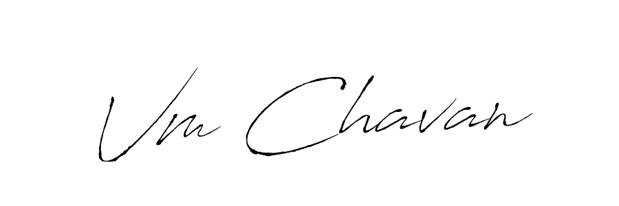Create a beautiful signature design for name Vm Chavan. With this signature (Antro_Vectra) fonts, you can make a handwritten signature for free. Vm Chavan signature style 6 images and pictures png