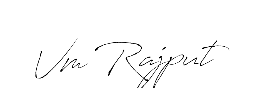 Create a beautiful signature design for name Vm Rajput. With this signature (Antro_Vectra) fonts, you can make a handwritten signature for free. Vm Rajput signature style 6 images and pictures png