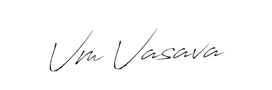 Create a beautiful signature design for name Vm Vasava. With this signature (Antro_Vectra) fonts, you can make a handwritten signature for free. Vm Vasava signature style 6 images and pictures png