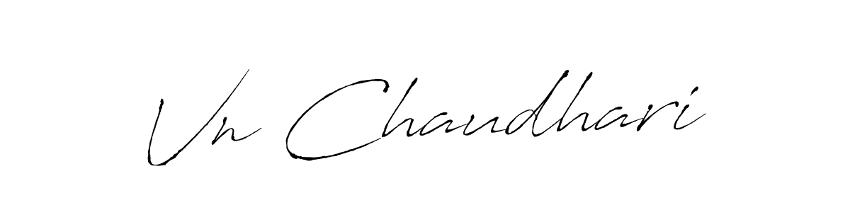 How to make Vn Chaudhari name signature. Use Antro_Vectra style for creating short signs online. This is the latest handwritten sign. Vn Chaudhari signature style 6 images and pictures png