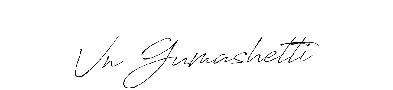 The best way (Antro_Vectra) to make a short signature is to pick only two or three words in your name. The name Vn Gumashetti include a total of six letters. For converting this name. Vn Gumashetti signature style 6 images and pictures png