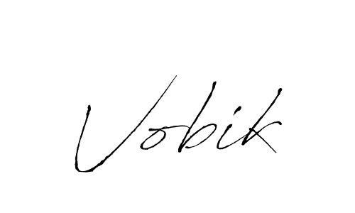 Use a signature maker to create a handwritten signature online. With this signature software, you can design (Antro_Vectra) your own signature for name Vobik. Vobik signature style 6 images and pictures png