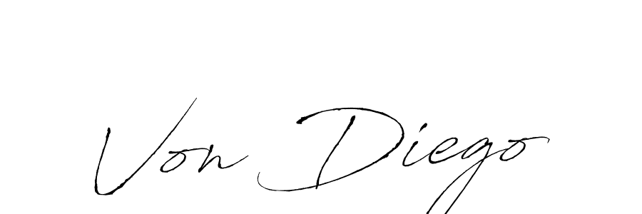 The best way (Antro_Vectra) to make a short signature is to pick only two or three words in your name. The name Von Diego include a total of six letters. For converting this name. Von Diego signature style 6 images and pictures png