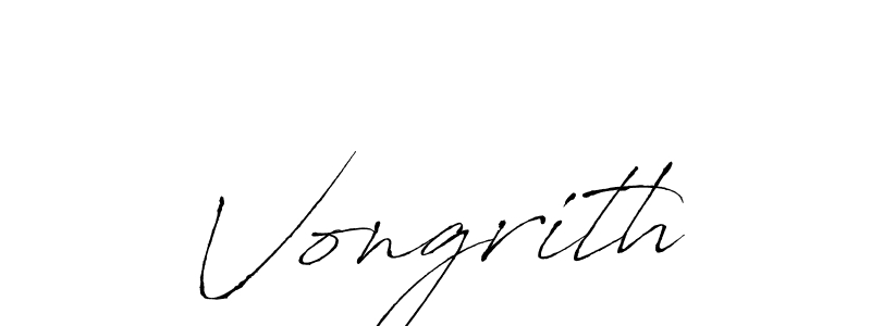 Design your own signature with our free online signature maker. With this signature software, you can create a handwritten (Antro_Vectra) signature for name Vongrith. Vongrith signature style 6 images and pictures png