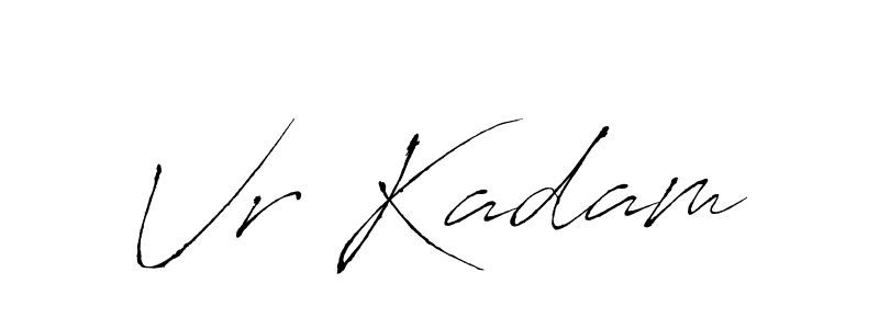 How to make Vr Kadam name signature. Use Antro_Vectra style for creating short signs online. This is the latest handwritten sign. Vr Kadam signature style 6 images and pictures png