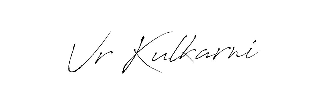 Antro_Vectra is a professional signature style that is perfect for those who want to add a touch of class to their signature. It is also a great choice for those who want to make their signature more unique. Get Vr Kulkarni name to fancy signature for free. Vr Kulkarni signature style 6 images and pictures png
