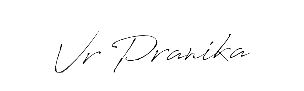 Create a beautiful signature design for name Vr Pranika. With this signature (Antro_Vectra) fonts, you can make a handwritten signature for free. Vr Pranika signature style 6 images and pictures png