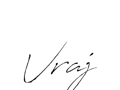 Make a beautiful signature design for name Vraj. With this signature (Antro_Vectra) style, you can create a handwritten signature for free. Vraj signature style 6 images and pictures png