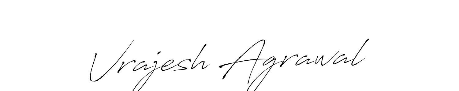 How to make Vrajesh Agrawal name signature. Use Antro_Vectra style for creating short signs online. This is the latest handwritten sign. Vrajesh Agrawal signature style 6 images and pictures png