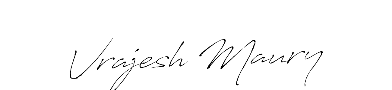 Create a beautiful signature design for name Vrajesh Maury. With this signature (Antro_Vectra) fonts, you can make a handwritten signature for free. Vrajesh Maury signature style 6 images and pictures png