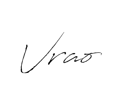 Antro_Vectra is a professional signature style that is perfect for those who want to add a touch of class to their signature. It is also a great choice for those who want to make their signature more unique. Get Vrao name to fancy signature for free. Vrao signature style 6 images and pictures png