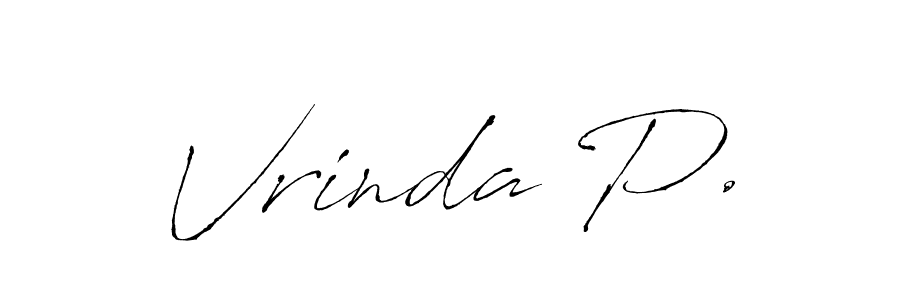 Create a beautiful signature design for name Vrinda P.. With this signature (Antro_Vectra) fonts, you can make a handwritten signature for free. Vrinda P. signature style 6 images and pictures png