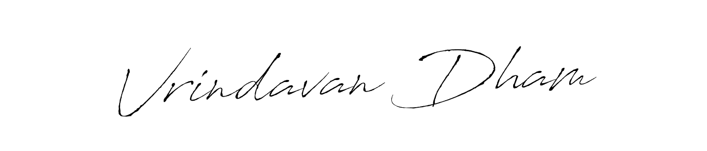 How to make Vrindavan Dham name signature. Use Antro_Vectra style for creating short signs online. This is the latest handwritten sign. Vrindavan Dham signature style 6 images and pictures png