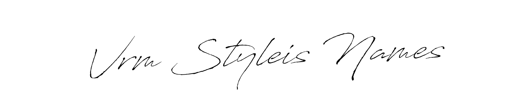 Use a signature maker to create a handwritten signature online. With this signature software, you can design (Antro_Vectra) your own signature for name Vrm Styleis Names. Vrm Styleis Names signature style 6 images and pictures png