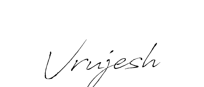 Make a beautiful signature design for name Vrujesh. With this signature (Antro_Vectra) style, you can create a handwritten signature for free. Vrujesh signature style 6 images and pictures png