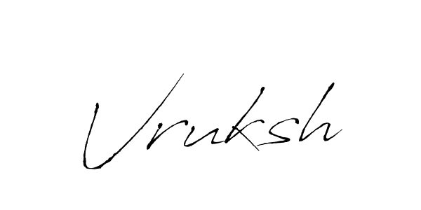 Make a beautiful signature design for name Vruksh. With this signature (Antro_Vectra) style, you can create a handwritten signature for free. Vruksh signature style 6 images and pictures png