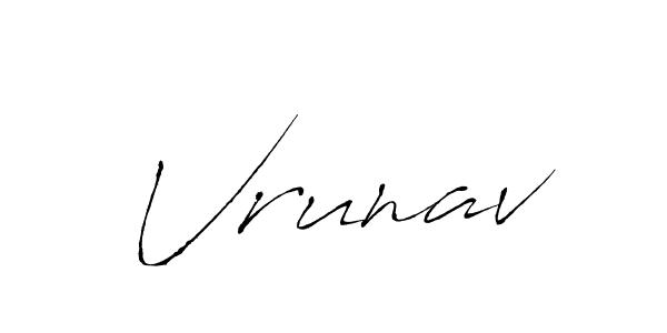 Design your own signature with our free online signature maker. With this signature software, you can create a handwritten (Antro_Vectra) signature for name Vrunav. Vrunav signature style 6 images and pictures png
