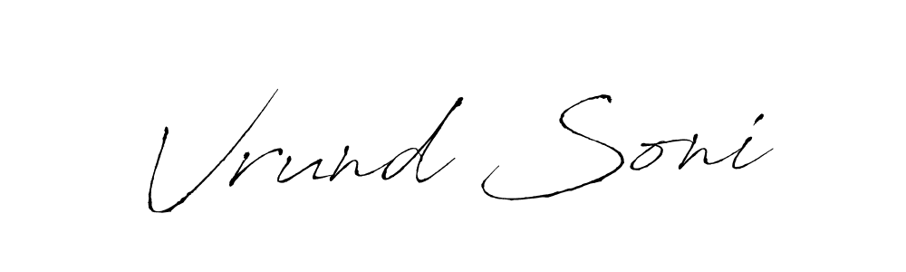 Also You can easily find your signature by using the search form. We will create Vrund Soni name handwritten signature images for you free of cost using Antro_Vectra sign style. Vrund Soni signature style 6 images and pictures png