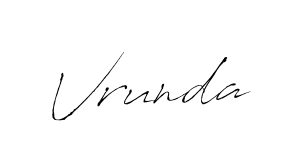 How to make Vrunda signature? Antro_Vectra is a professional autograph style. Create handwritten signature for Vrunda name. Vrunda signature style 6 images and pictures png