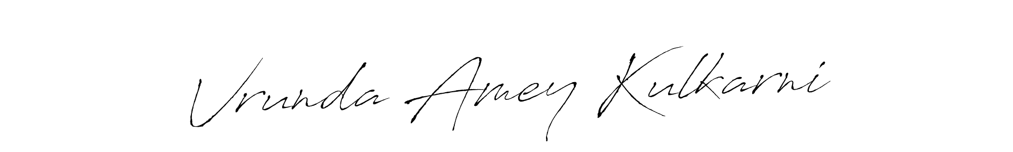 How to make Vrunda Amey Kulkarni signature? Antro_Vectra is a professional autograph style. Create handwritten signature for Vrunda Amey Kulkarni name. Vrunda Amey Kulkarni signature style 6 images and pictures png